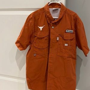 Burnt orange Longhorn Columbia PFG fishing shirt. No stains. Size L